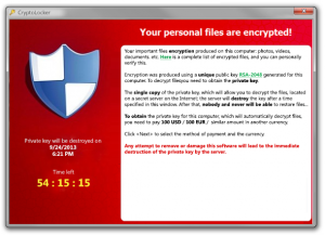CryptoLocker Ransomware demands $300 to decrypt your files
